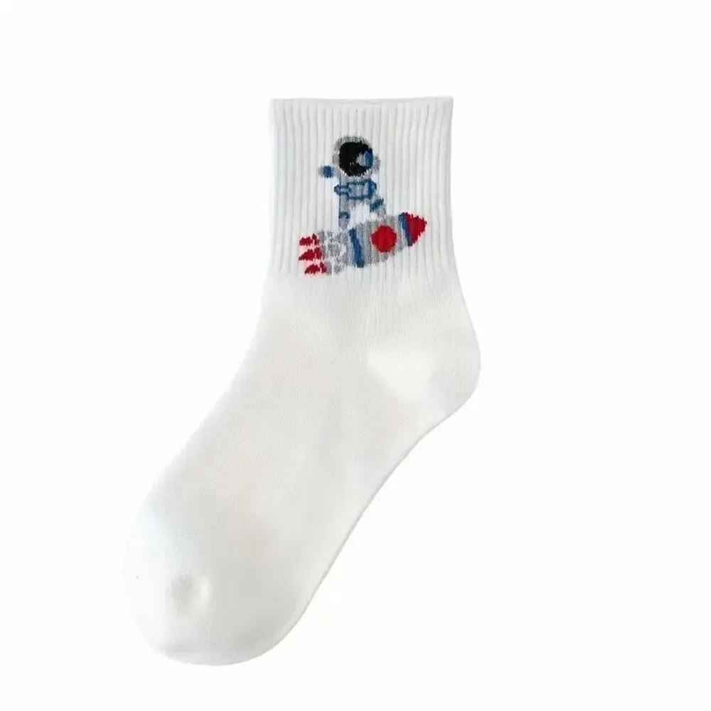 10 Pairs of Whimsical Cartoon Print Socks Soft Breathable and Comfy Womens New